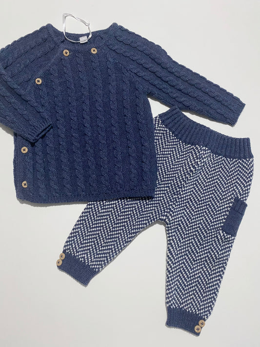 3-6 mois | Ensemble en tricot Bonjour Bébé (Neuf)