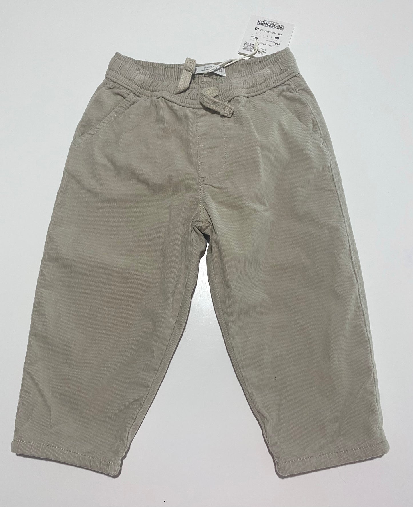 12-18 mois | Pantalon en velours côtelé Zara (Neuf) (Fait Grand)