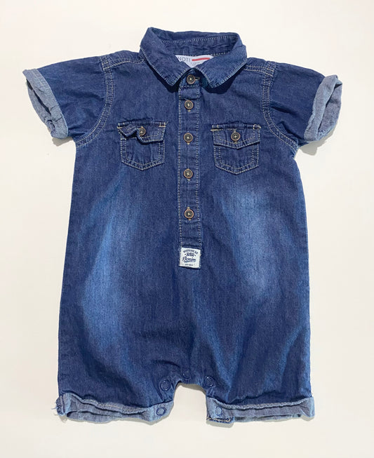9-12 mois | Barboteuse en denim Minoti
